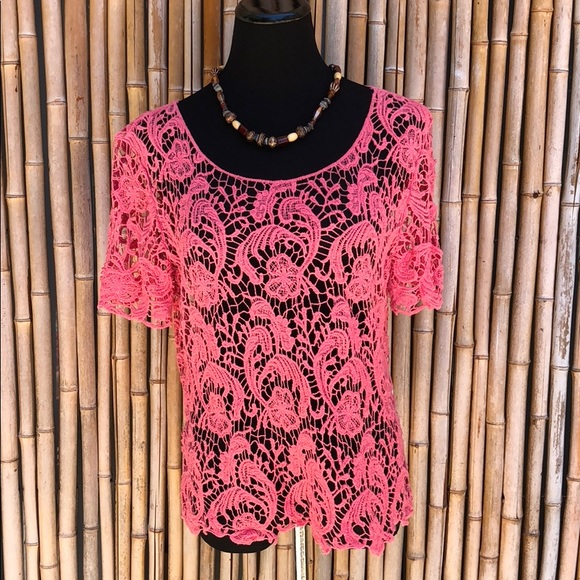 Tops - Coral Crochet Top